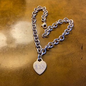 Tiffany&Co monogrammed silver link necklace.